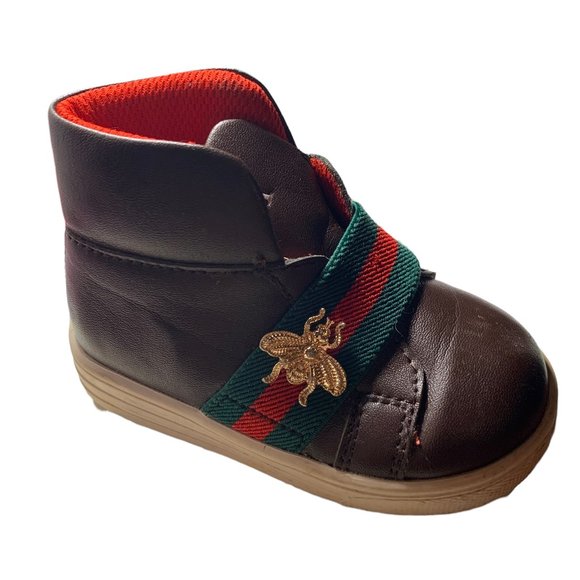 Gucci Toddler Brown, Green & Red Booties/Shoes Size 5 - Picture 4 of 11